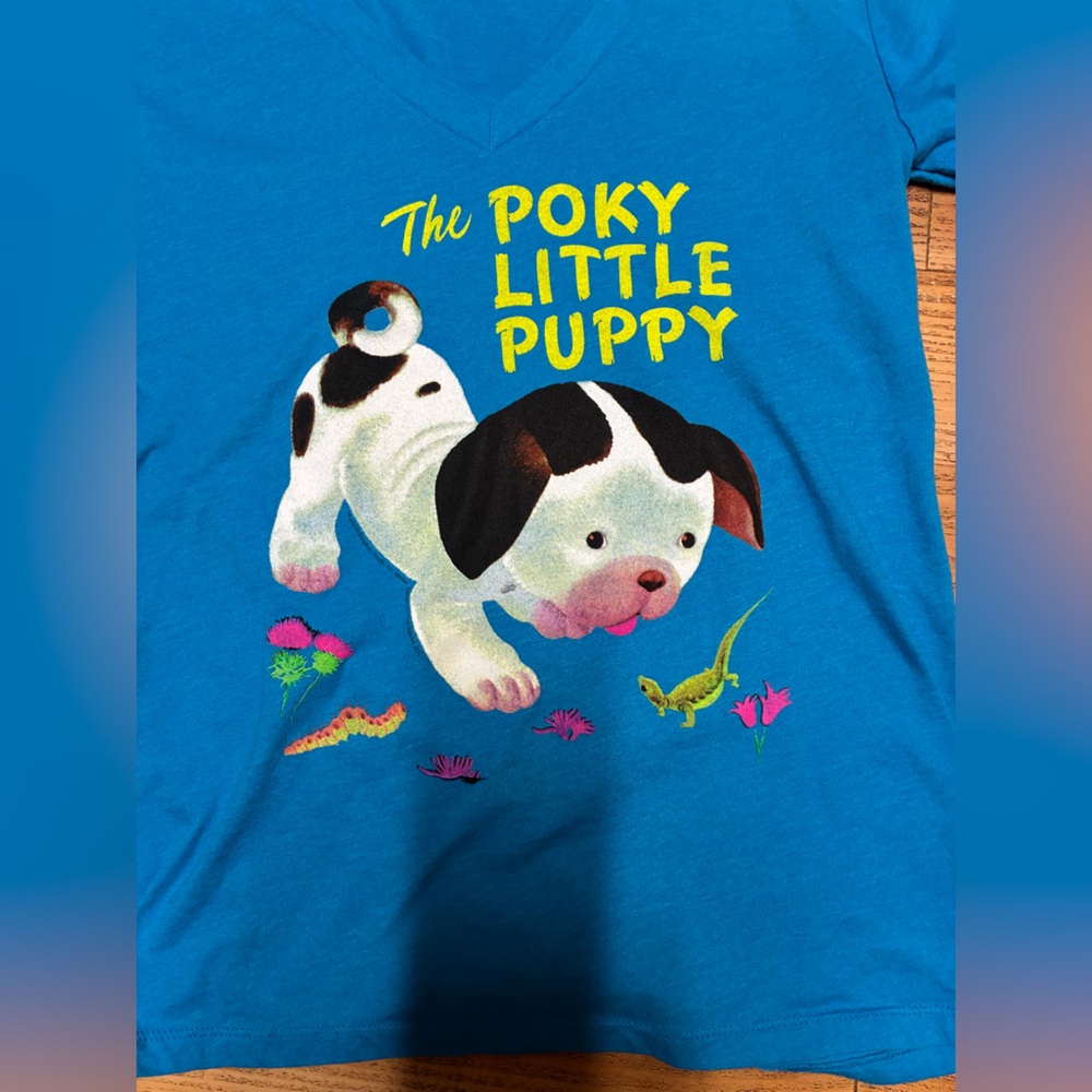 Out of Print Bright Blue pookie Puppy T-Shirt - Picture 3 of 4